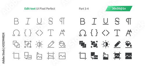 Edit text UI Pixel Perfect Well-crafted Thin Line And Solid Icons 30 1x Grid for Web Graphics and Apps. Simple Minimal Pictogram Part 3-4