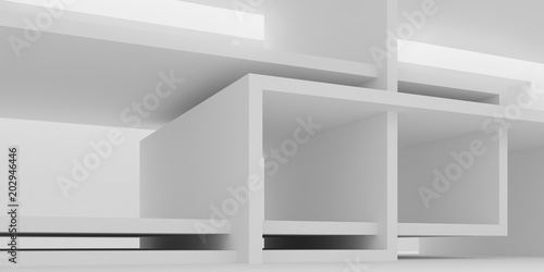 Abstract of cement architectural space,Concept of minimal futuristic interior style.3D rendering 