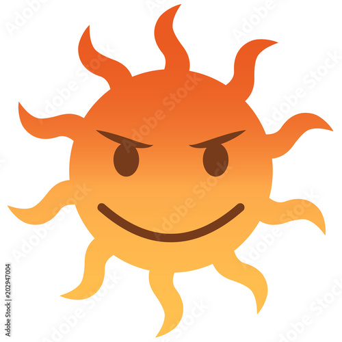 Böses Emoticon - Sonne