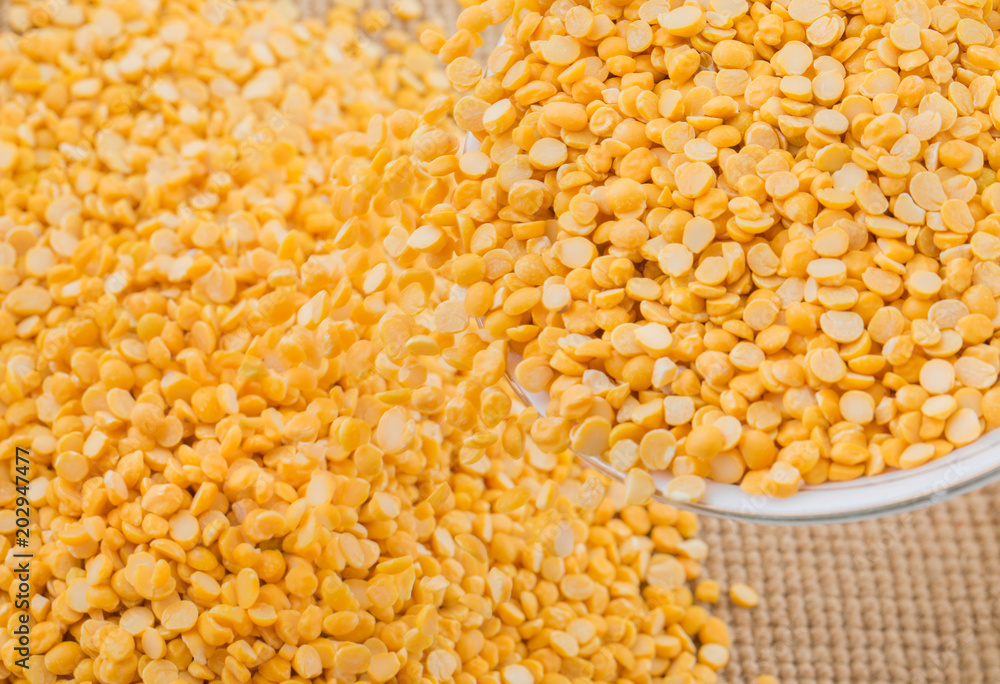 Split Chickpea Also Know as Yellow Split Peas, Chana Dal, Yellow Lentil, Split Pigeon Peas, Yellow Chana Peas, Dried Chickpea Lentils, Split Yellow Gram or Toor Dal.