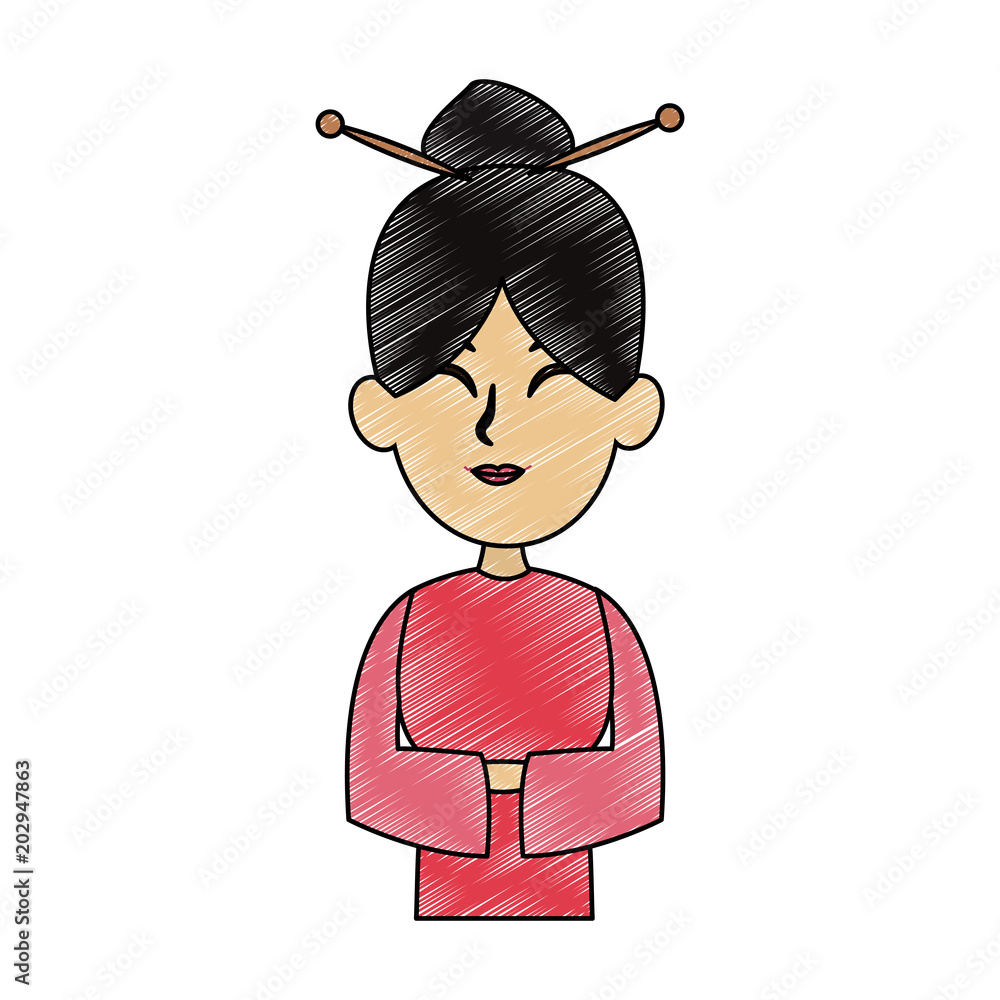 Beautiful geisha woman cartoon vector illustration graphic design Beautiful geisha woman cartoon vector illustration graphic design