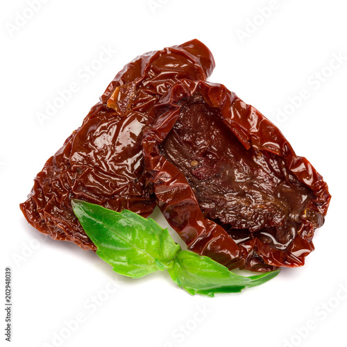 Canned Sundried or dried tomato on white background