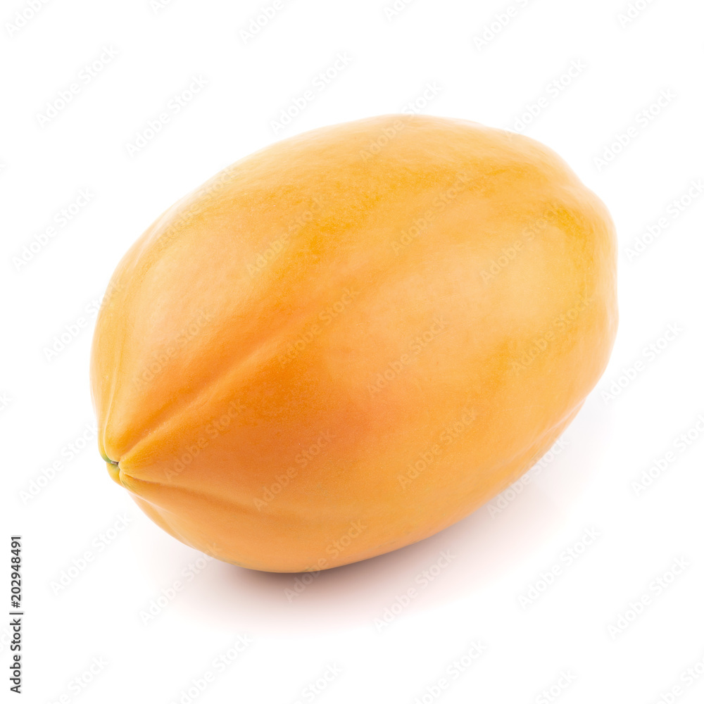 Whole of ripe papaya fruit isolated on white background