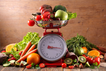 balance with fruit and vegetable