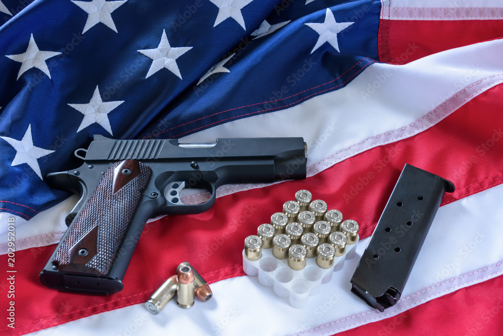 Foto The second amendment and gun control in the US, concept