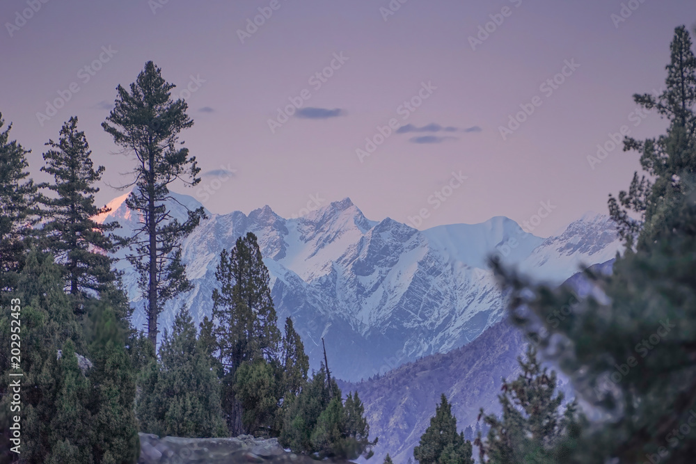 Sunset mountainscape photography at Fairy meadows , Gilgit, Balistan, Pakistan