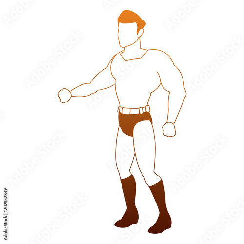 Male superhero cartoon vector illustration graphic design