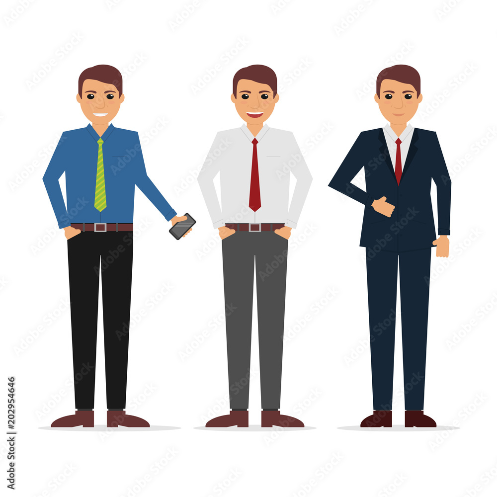 Office Businessman Outfit Character Illustration Design Template Office Businessman Outfit Character Illustration Design Template