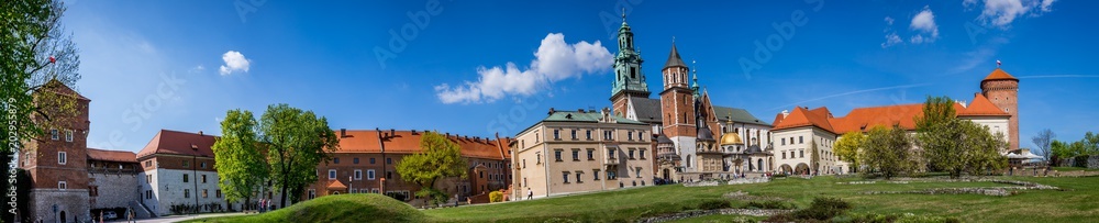 Panorama du château du Wawel et Basilique Cathédrale Saints-Stanislas-et-venceslas de Cracovie