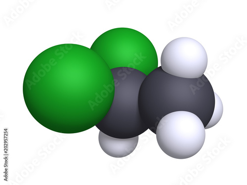 Space-Filling Model of 1,1-Dichloroethane photo