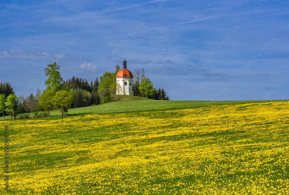 Buschelkapelle near Ottobeuren in Spring, Swabia, Germany