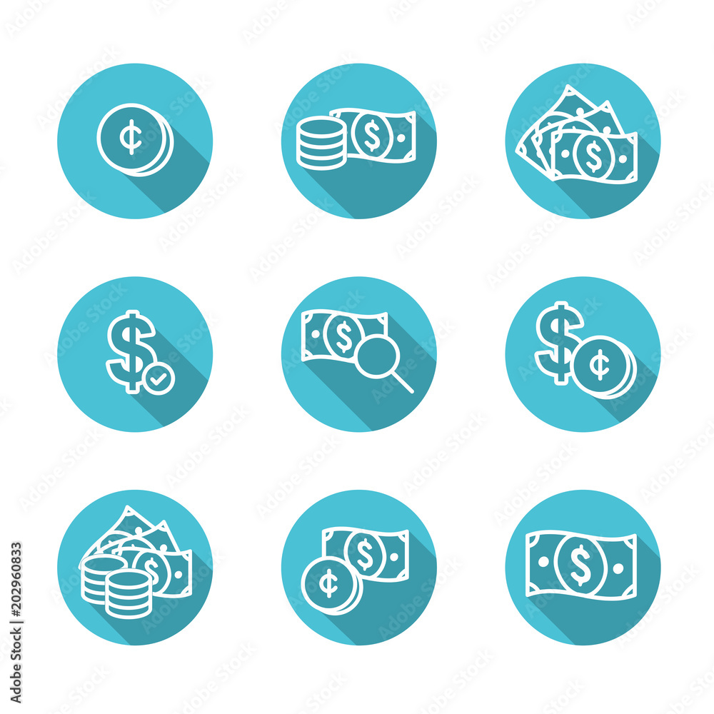 Currency Circulation / money exchange rate icon with dollar bill Currency Circulation / money exchange rate icon with dollar bill