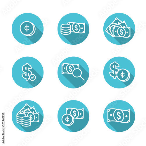 Currency Circulation / money exchange rate icon with dollar bill