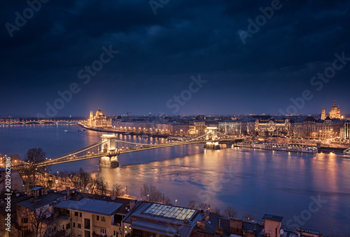 view on Budapest at night