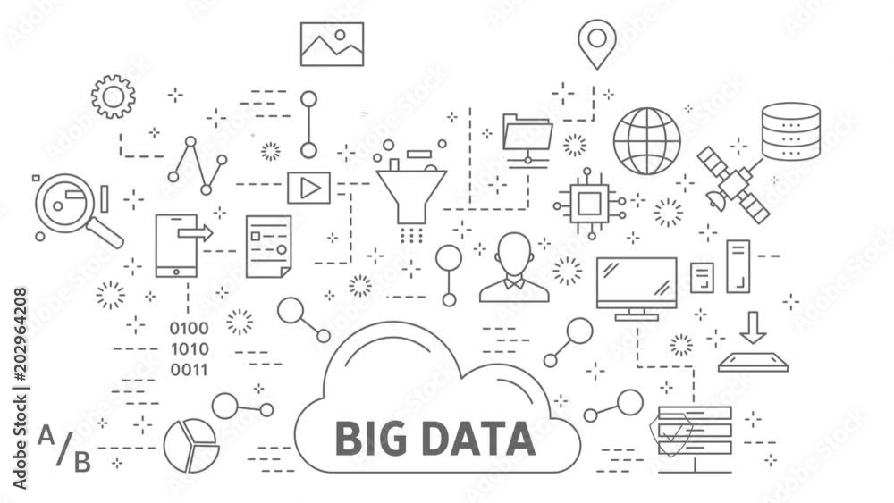 Big data concept. on white Big data concept. on white