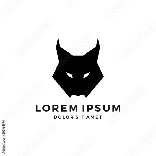 lynx head black logo vector icon download