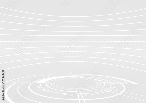 Abstract futuristic circle floor on white background