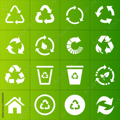 Recycling icon set