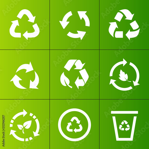 Recycling icon set photo
