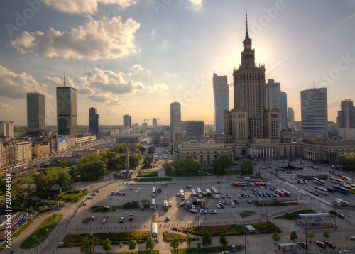 Panorama of the city. Warsaw Poland.
