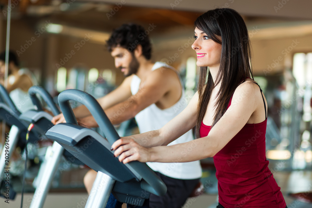 People training in a gym People training in a gym