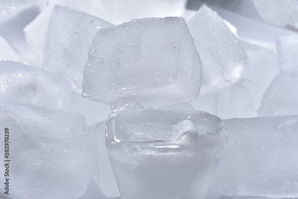 Beautiful ice cubes. Frozen water, ice, cubes, close-up Beautiful ice cubes. Frozen water, ice, cubes, close-up