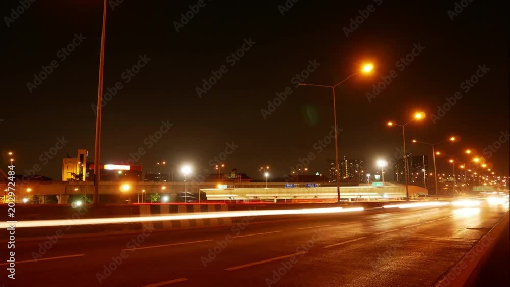 Lighting and traffic at night in Bangkok Thailand timelaps Lighting and traffic at night in Bangkok Thailand timelaps