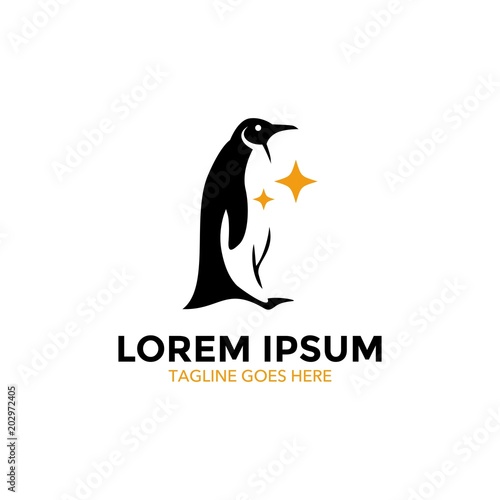 unique penguin logo. vector illustration