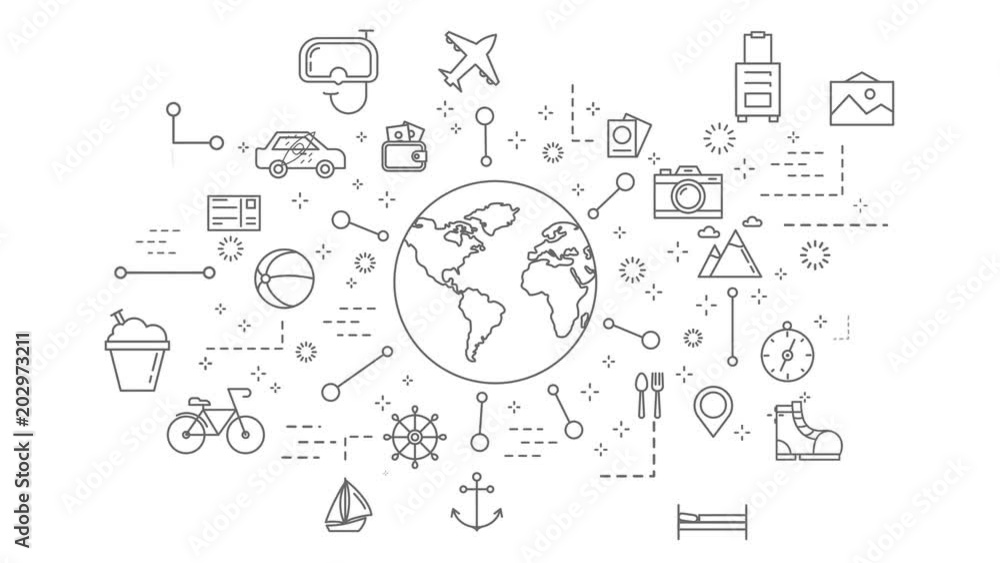 Travel icons set. on white Travel icons set. on white