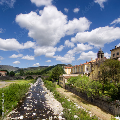 Pontremoli town, Lunigiana, Italy. Square crop.