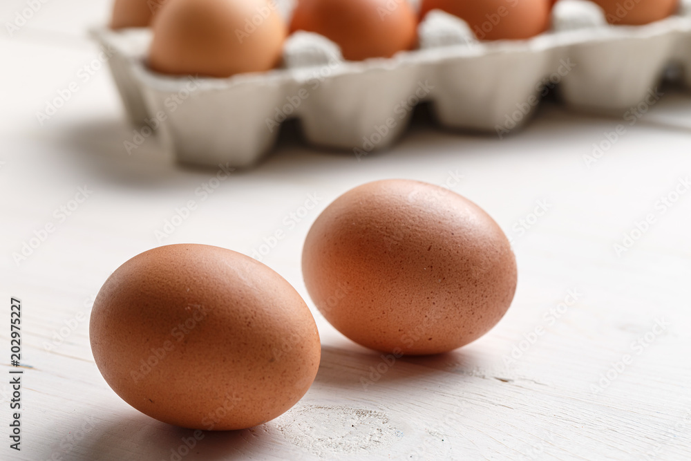 chicken eggs on a white background chicken eggs on a white background