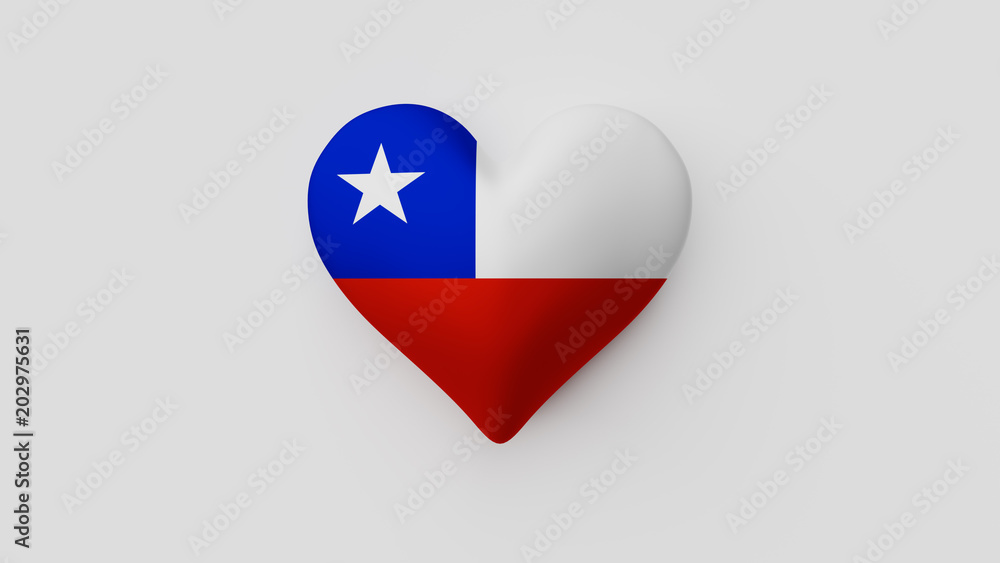 Corazón bandera Chile. 3D Corazón bandera Chile. 3D