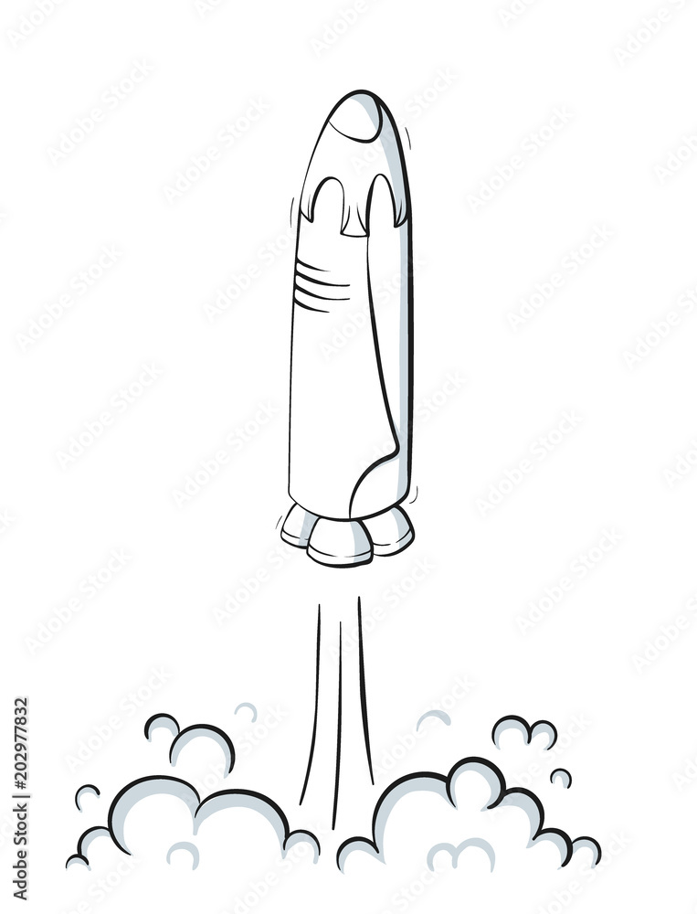 Fototapeta premium Vector illustration of space ship rocket launch