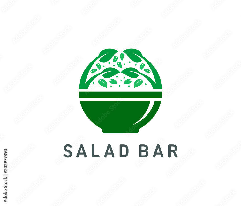 Organic salad logo template vector illustration