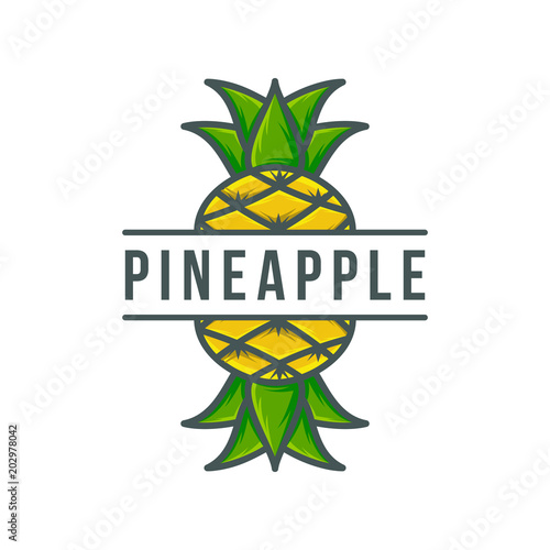 Pineapple logo template  Vector illustration