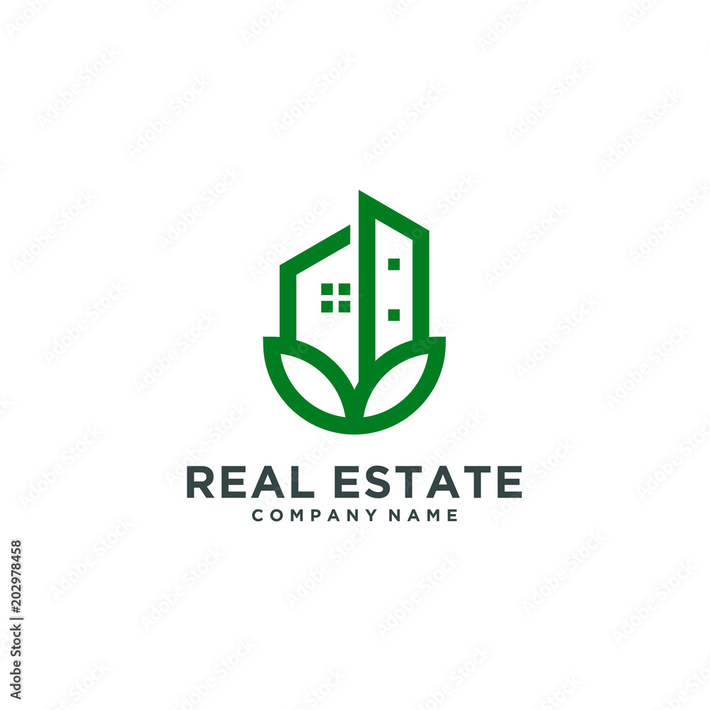 Real estate logo template vector illustration