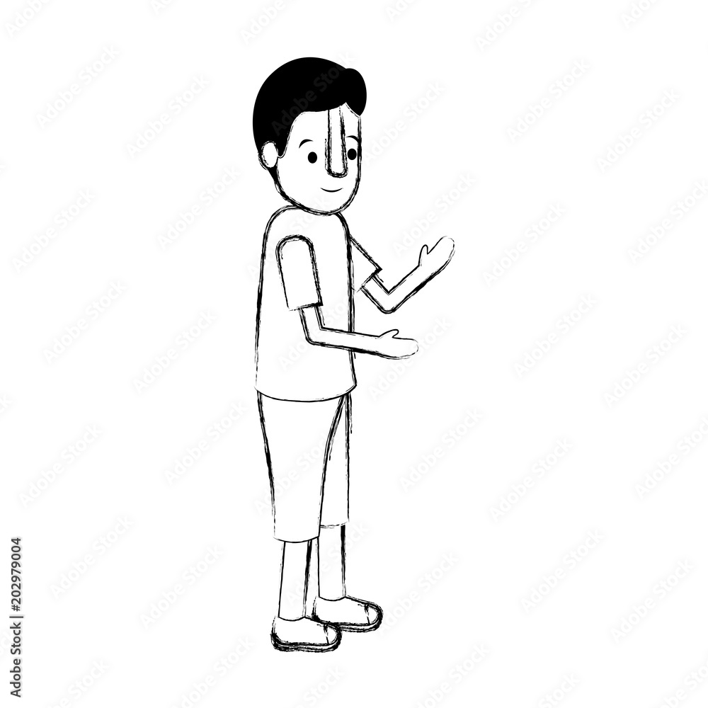 isometric little boy character vector illustration design isometric little boy character vector illustration design