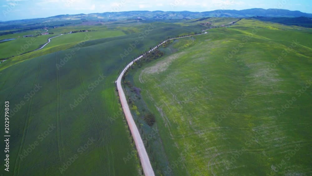 Aerial view of green hills in Tuscany Aerial view of green hills in Tuscany