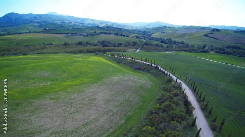 Aerial view of green hills in Tuscany Aerial view of green hills in Tuscany