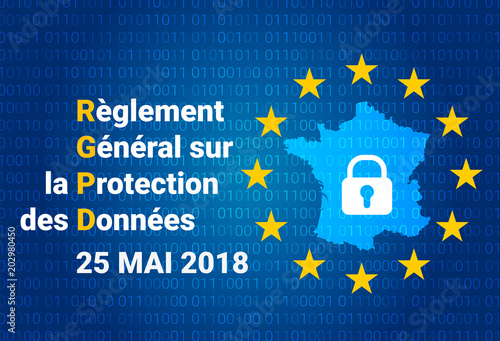 French RGPD - Reglement general sur la protection des donnees. GDPR - General Data Protection Regulation photo