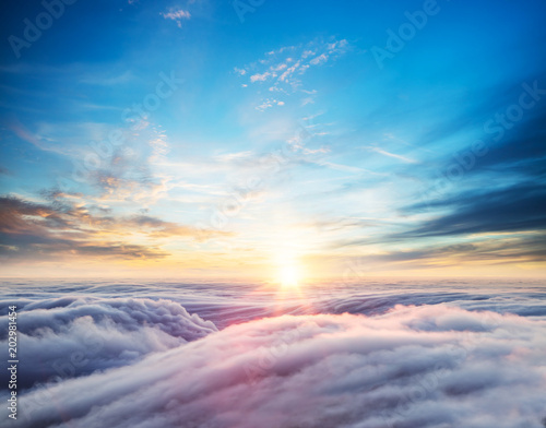 Fototapeta Naklejka Na Ścianę i Meble -  Beautiful sunset sky above clouds