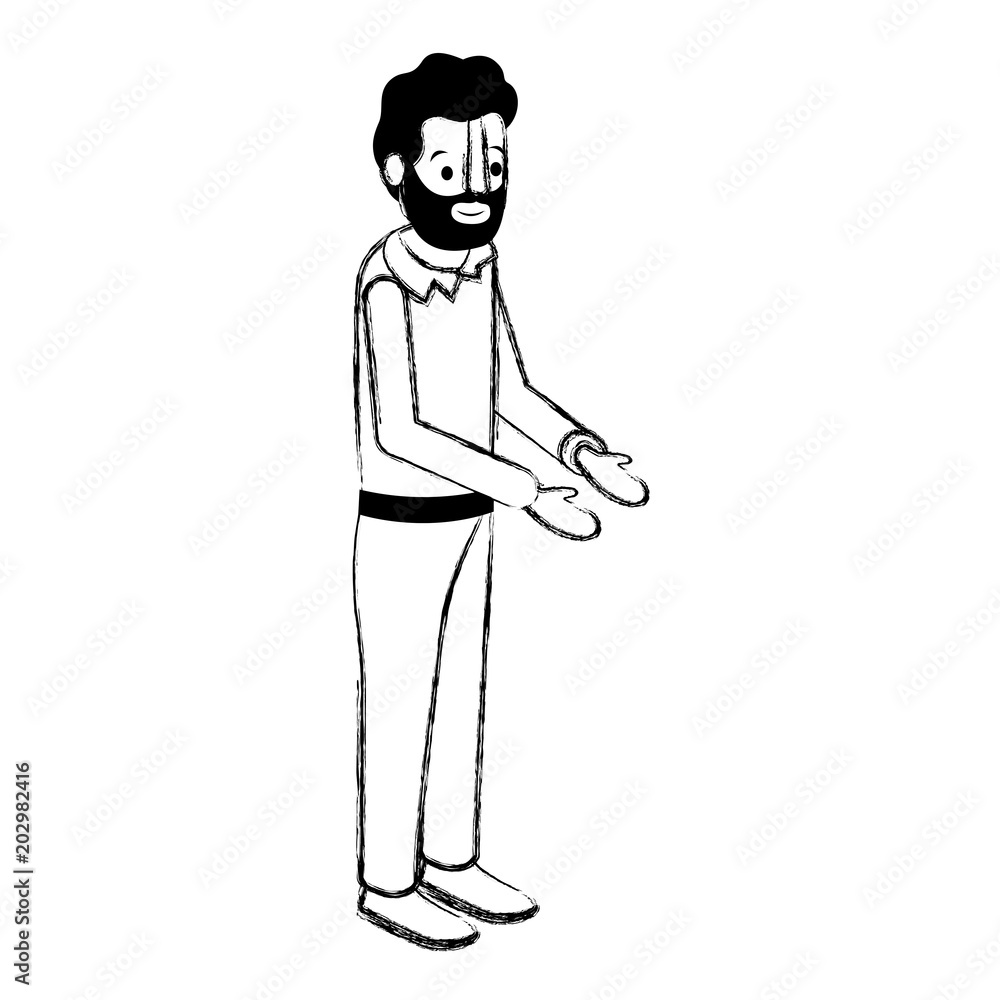 isometric man with beard avatar character vector illustration design isometric man with beard avatar character vector illustration design