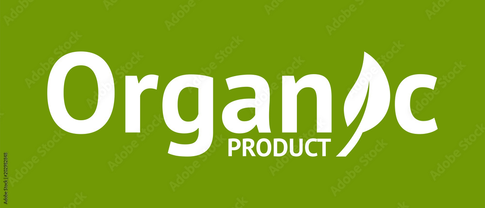Organic product logo with leaf Organic product logo with leaf