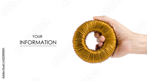 Transformer coil in hand pattern