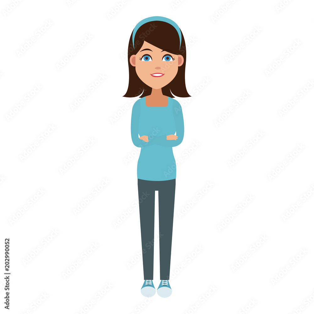 Young woman cartoon with casual clothes vector illustration graphic design Young woman cartoon with casual clothes vector illustration graphic design