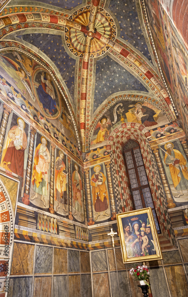 TURIN, ITALY - MARCH 14, 2017: The fresco in church Chiesa di San Domenico and Capella delle Grazie by unknown artist of 16. cent.