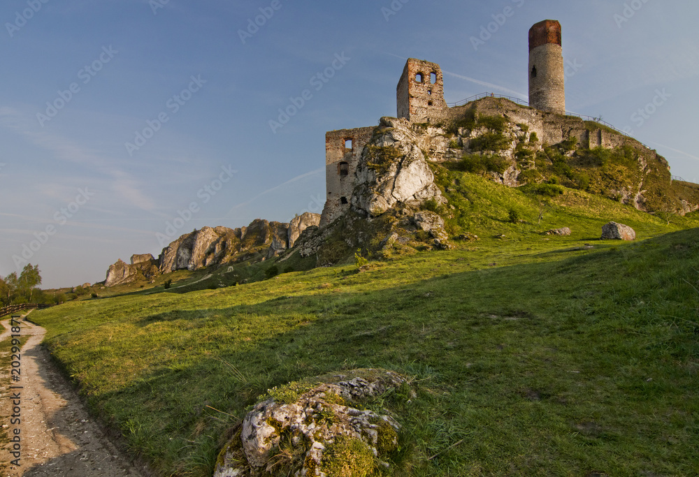 The historic castle ruins of Olsztyn. Czestochowa, Poland.