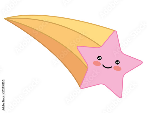 kawaii cartoon flying star comic vector illustration