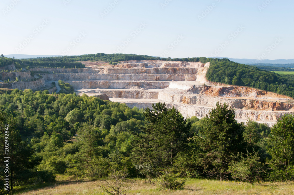 View of calcite quarry in Bohemian karst, Czech republic