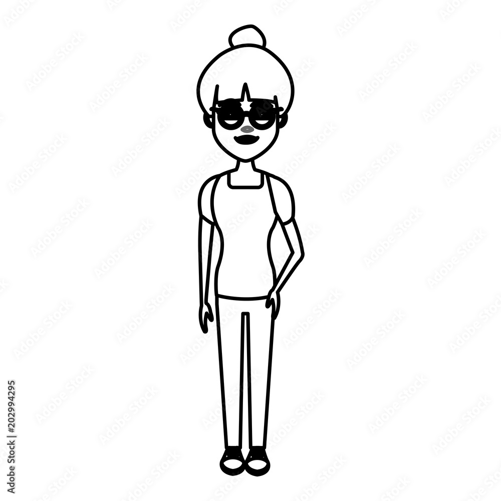Young woman cartoon with casual clothes vector illustration graphic design Young woman cartoon with casual clothes vector illustration graphic design